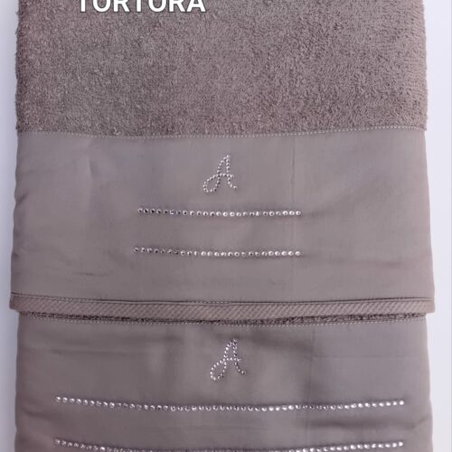 Set Asciugamani 1+1 con Strass Agostini in PROMOZIONE Disegno D