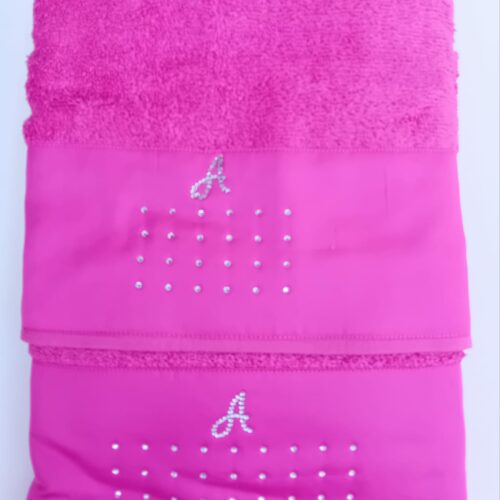 Set Asciugamani 1+1 con Strass Agostini in PROMOZIONE Disegno B