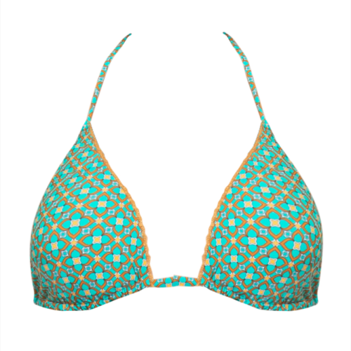 Costume Donna solo Reggiseno VERDISSIMA Triangolo Imbottito Fantasia Geometrica