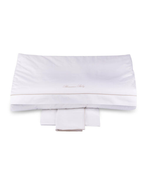 completo copripiumino culla o carrozzina baby blu blumarine beige