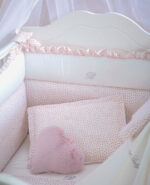 completo copripiumino sacca cesta o carrozzina baby malu blumarine bianco corallo